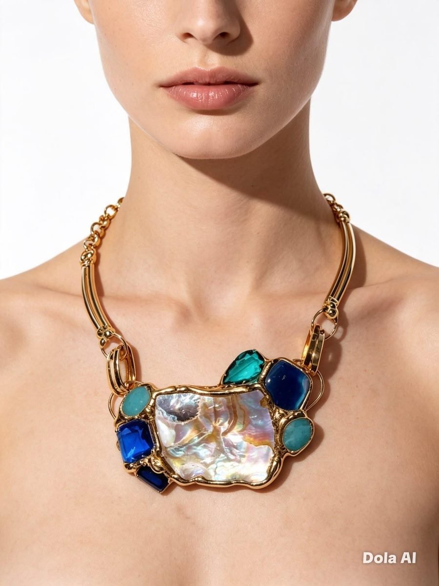 Collar Alas Carmesí, ala de mariposa roja engastada en oro