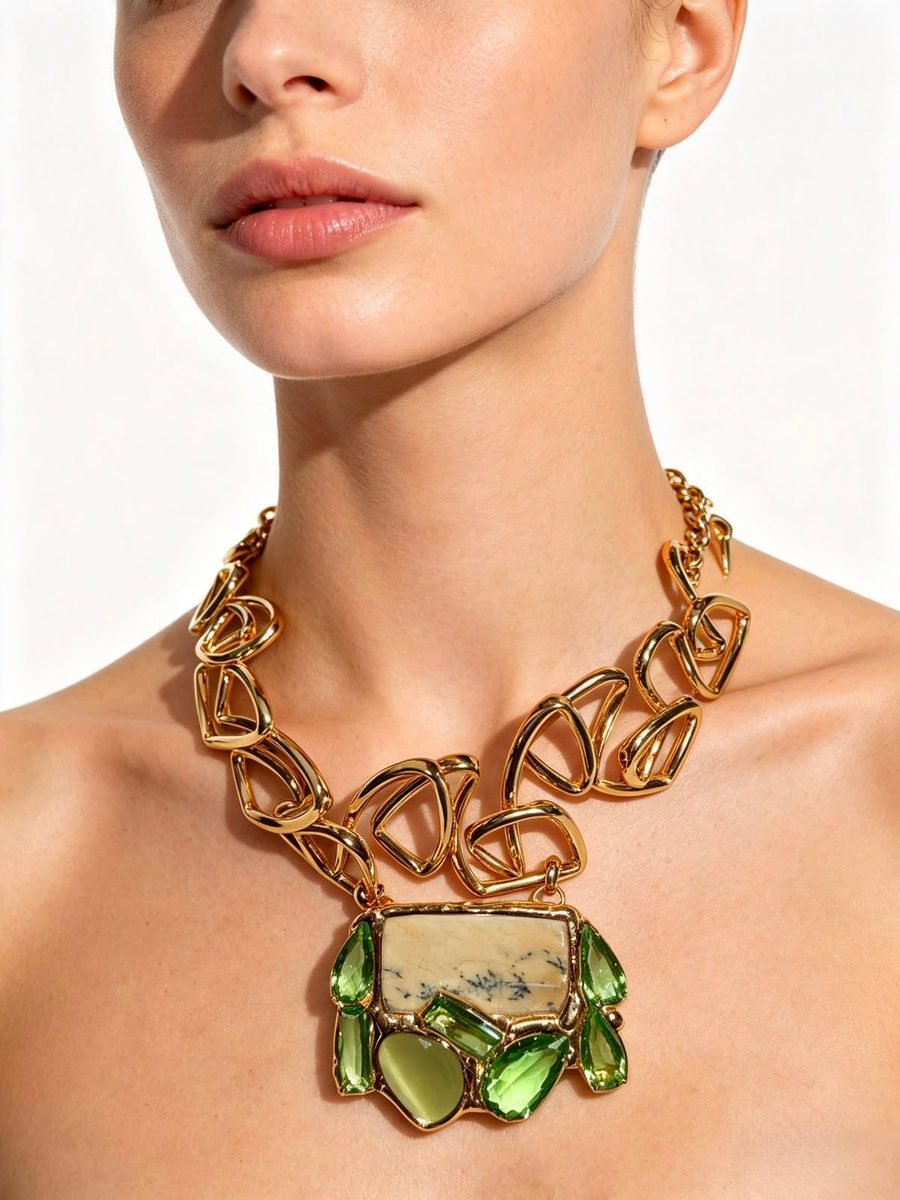 Collar Alas de Otoño, ala de mariposa en tonos cobrizos engastada en oro